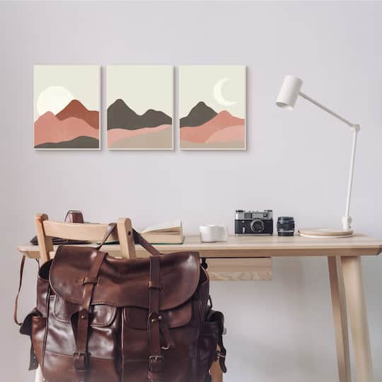 Stupell Industries Sun and Crescent Moon Desert Canyon Mountain Landscape Wall Plaque
